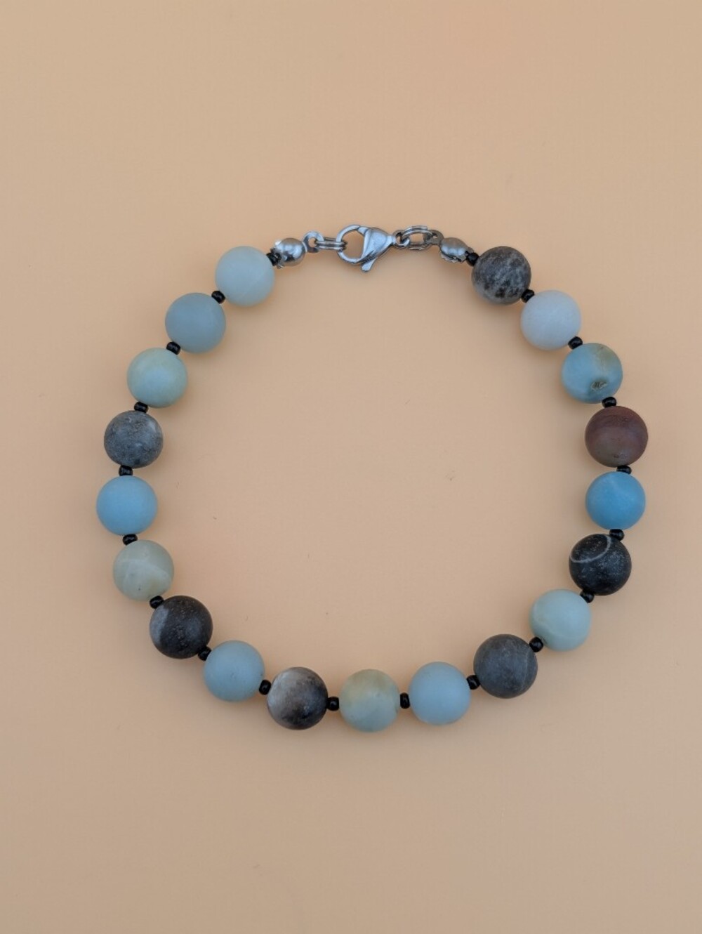 Amazonite Matte Gemstone Boho Bead Bracelet